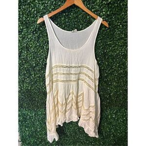 Intimately Free People Ivory and Cream Trapeze Slip Dress Womens XS